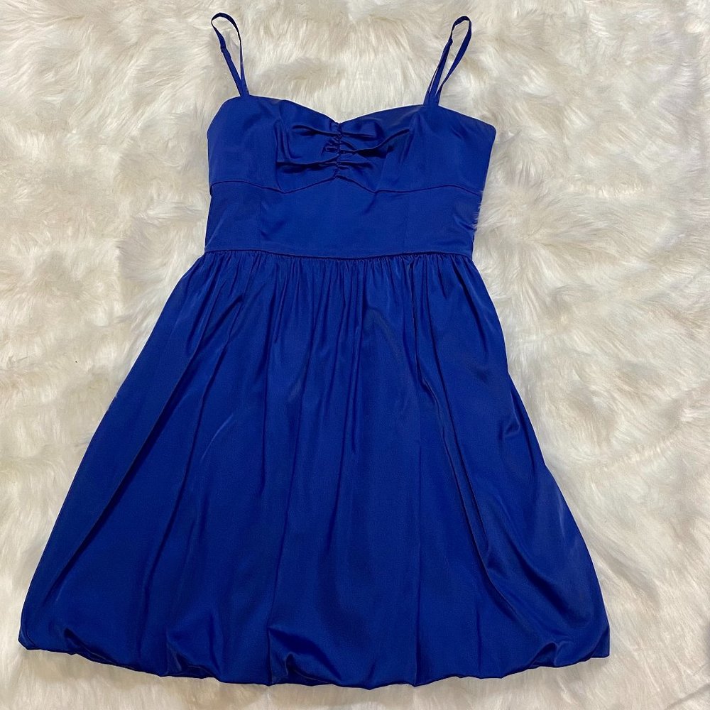 Royal Blue Sateen Cocktail Party Mini Dress